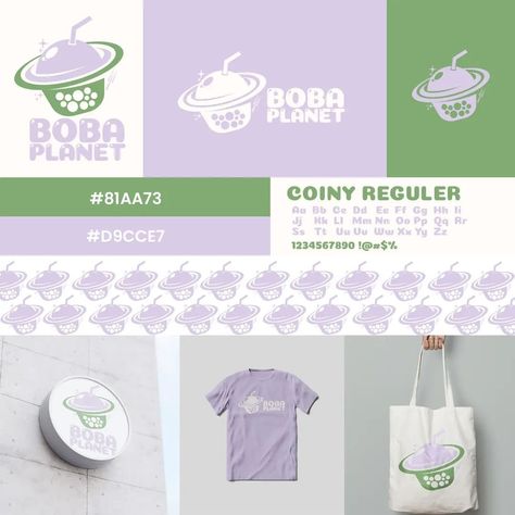 Boba Shop Logo, Boba Branding, Planet Logo Design, Boba Logo, Boba Shop, Planet Logo, Bubble Tea Shop, Tea Logo, Bubble Tea Boba