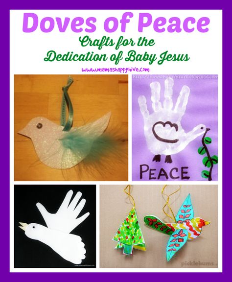 This is a beautiful roundup of four doves of peace crafts to help teach the story of the dedication of baby Jesus. Sunday School Advent, Nativity Activities, Bible Lessons For Children, Christmas Sunday School Crafts, Christian Kids Activities, Nativity Activity, Assembly Ideas, Peace Crafts, Ornaments Diy Kids