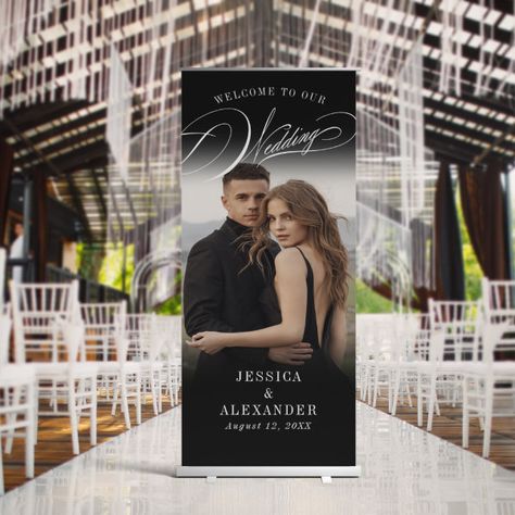 Elegant Calligraphy Wedding Photo Welcome Retractable Banner Wedding Signage With Photo, Wedding Theme Design, Wedding Banners, Retractable Banner, Elegant Calligraphy, Welcome Banner, Wedding Entrance, Calligraphy Wedding, Wedding Banner