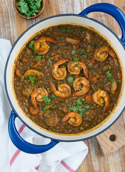 Quick Chicken Casserole, Lentils Stew, Sunday Snacks, Recipe With Shrimp, Lentil Stew Recipes, Shrimp Stew, Mexican Dinners, Soup Recipes Healthy, Carrots Potatoes