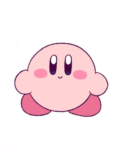 How To Draw Kirby Easy, Kirby Sketch Easy, Kirby Drawing Reference, Cute Kirby Drawings, Painted Toploader, Kirby Drawing, Notepad Art, Tiny Canvas, Kirby Stuff