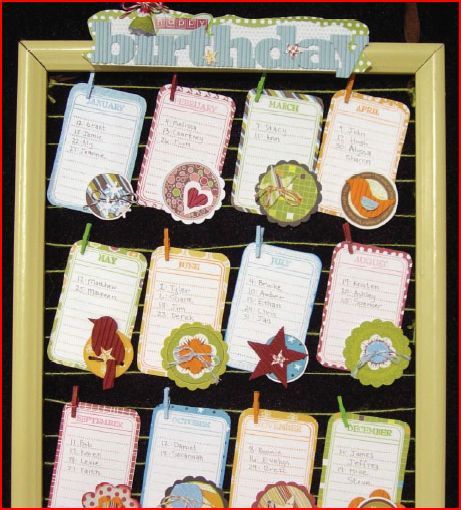 Project: Birthday Calendar · Stamping | CraftGossip.com Birthday Calendar Board, Clutter Free Classroom, Kraf Kertas, Birthday Display, Calendar Board, Classroom Birthday, Birthday Reminder, Birthday Calendar, Birthday Board