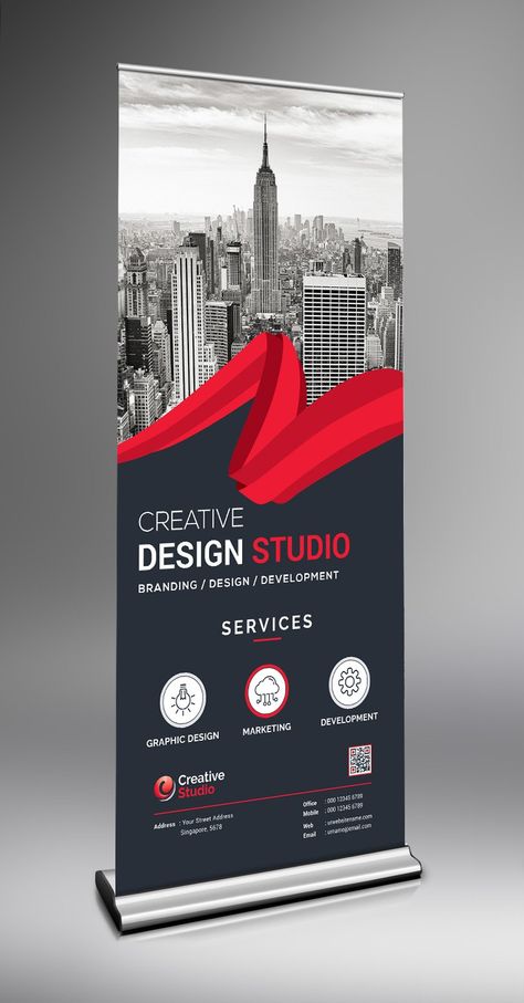 Standing Banner, Banner Template Photoshop, Rollup Design, Standing Banner Design, Rollup Banner Design, Inmobiliaria Ideas, Standee Design, Banner Design Layout, Graphic Design Marketing