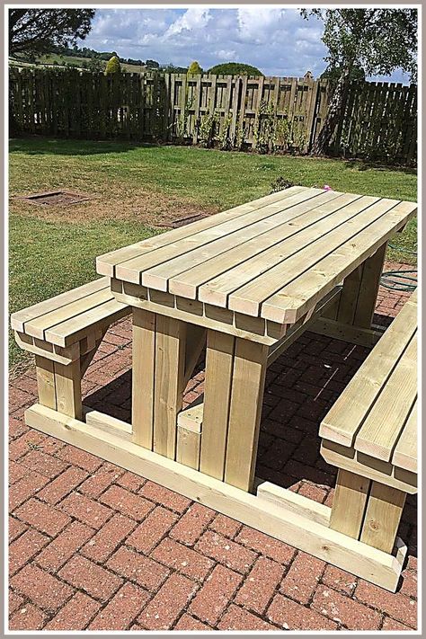 Outdoor Tables - Ready for more amazing tips? - Click to visit for more. Do It NOW!! Meja Outdoor, Pallet Picnic Tables, Pit Beef, Garden Pub, Garden Chairs Design, Diy Picnic Table, Wooden Garden Table, Picnic Table Plans, Wooden Picnic Tables