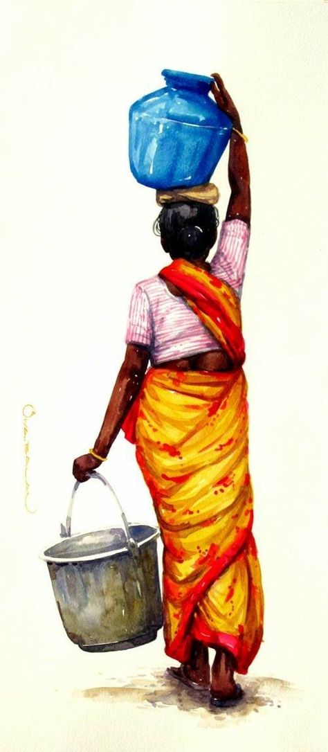 Pin by Michelcathyjoly on Watercolor | India art, Indian paintings, Art inspiration drawing Indian Drawing, Watercolor Indian, Drawing Women, India Painting, Indian Artist, Watercolor Landscape Paintings, Indian Paintings, Indian Art Paintings, India Art