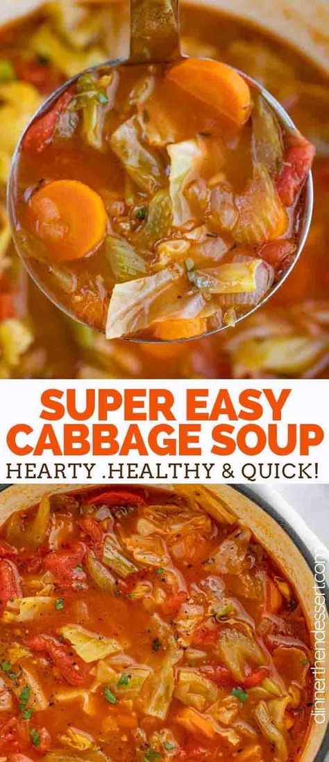 Stew Vegetarian, Easy Cabbage Soup, Carrots Celery, Vegetarian Soup Recipes, Cabbage Soup Diet, Vegetarian Cabbage, Soup Diet, Soup Dinner, Vegetarian Soup