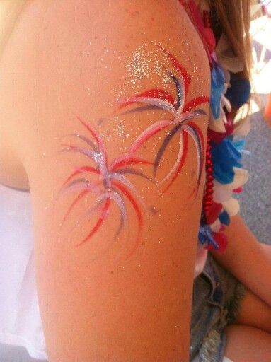 #4th #fireworks #fast #facepaint Gem Makeup, Arm Painting, Face Painting Designs, Painting Designs, Facepaint, Paint Ideas, Senior Year, Body Painting, School Outfits