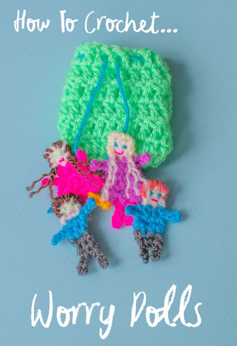 How To Crochet Your Own Worry Dolls Crochet Sweater Free, Dolls Crochet, Crochet Doll Tutorial, Yarn Dolls, Worry Dolls, Creative Crochet, Easy Crochet Projects, Doll Ideas, Granny Square Crochet Pattern