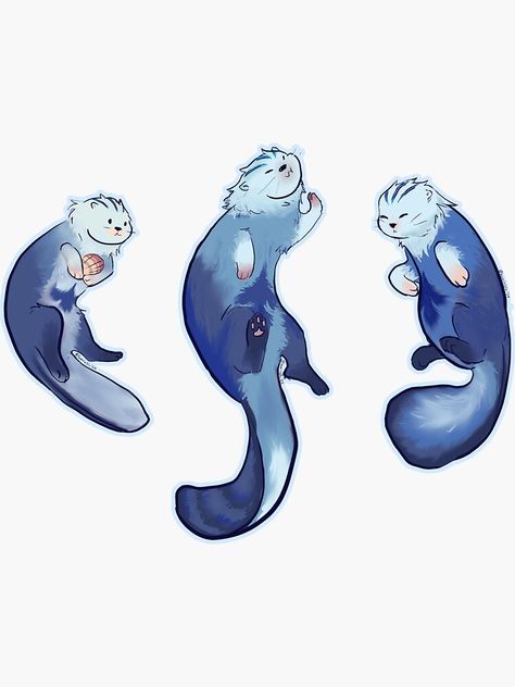 "Blue Fontaine Otters, Genshin Impact" Sticker for Sale by Uveriablu Genshin Otter Fontaine, Neuvilette Otter, Genshin Otter, Otter Character, Genshin Impact Neuvillette, Genshin Stickers, Otter Art, Otters Cute, Samsung Tab