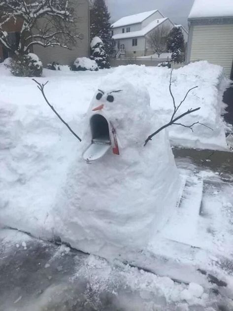 snowman mailbox and a neat Christmas decoration idea Street Art Utopia, Funny Snowman, Snow Sculptures, Snow Pictures, Snow Art, Snow Fun, Calvin And Hobbes, Winter Fun, Mailbox