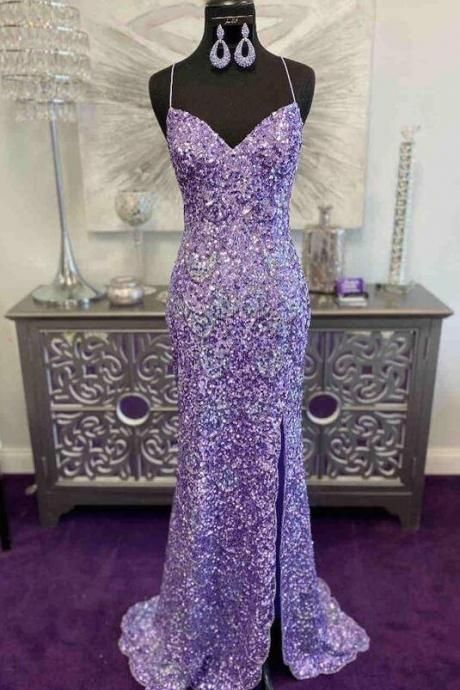 Sequin Prom Dresses Long, Dresses Long Formal, Lavender Prom Dresses, Long Formal Dress, Sequin Prom Dress, Long Prom Dress, Strap Dress, Prom Dresses Long, Formal Dress