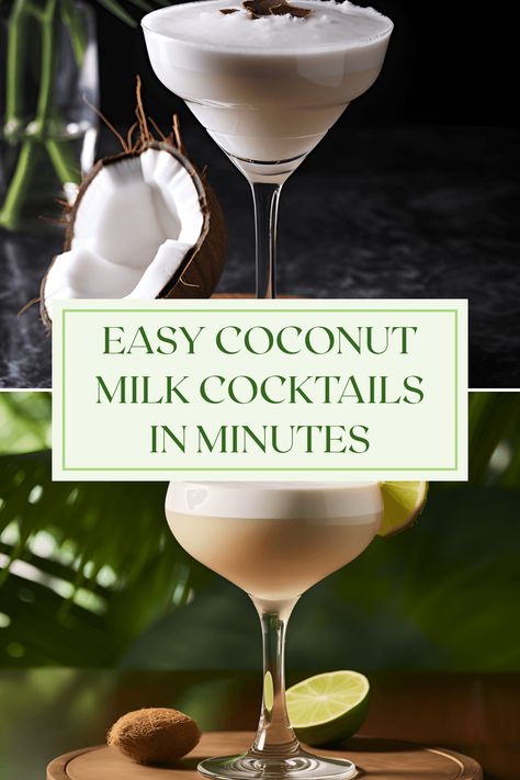 Craving a tropical getaway? These 6 easy-to-make coconut milk cocktails will transport your taste buds to the beach with creamy indulgence and vibrant flavors. From the refreshing Coconut Cooler to the rich Coconut White Russian, each recipe is quick and perfect for any occasion. Enjoy the earthy tone of Kava Bliss, enriched with honey and lime, or savor the sweetness of the Coconut Mojito. Grab your shaker and prepare to impress your guests with these delightful cocktails that are as fun to make as they are to drink! Drinks With Coconut Milk, Coconut Milk Cocktail, Milk Cocktails, Coconut Cooler, Coconut Milk Drink, Coconut Mojito, Make Coconut Milk, Coconut Drinks, Tiki Cocktails