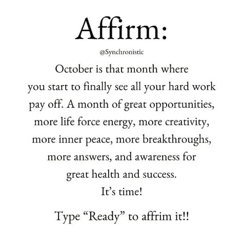 Magical Affirmations, Lightworker Quotes, New Month Quotes, October Quotes, Personal Healing, Lion Quotes, Affirmation Board, Universal Power, Life Force Energy