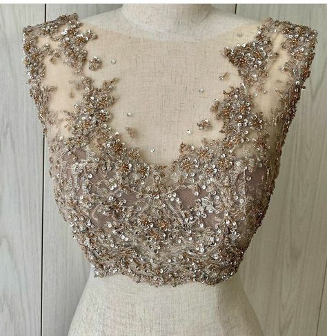 Silver Blouse Designs, Diy Lehenga, Net Blouse Designs, Designing Blouse, Gold Blouse Designs, Embroidery Lehenga, Lehenga And Blouse, Embroidered Blouses, Netted Blouse Designs