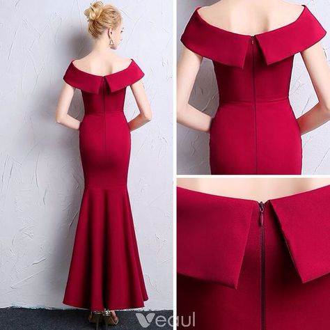 Formal Dress Patterns, Chic Prom Dresses, Backless Formal Dresses, Grey Evening Dresses, Burgundy Evening Dress, Glamorous Evening Dresses, Dress Patterns Diy, Modest Evening Dress, Myanmar Dress Design