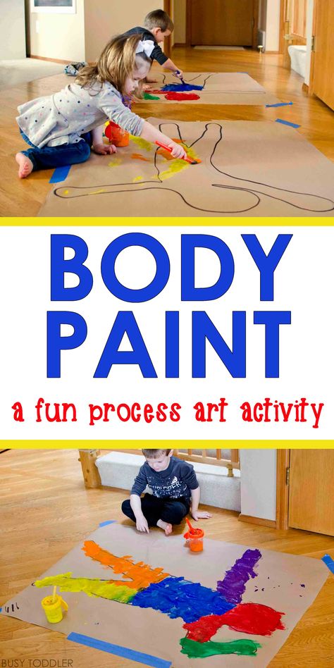 Art Activity For Toddlers, Easy Indoor Activities, Creative Art Activities, Body Preschool, Rainy Day Activities For Kids, Activity For Toddlers, Art Activities For Toddlers, Painting Activities, Preschool Art Activities