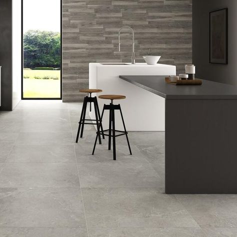 Grey Floors, Grey Floor, Grey Floor Tiles, Grey Interior Design, Living Room Tiles, Grey Tiles, Porcelain Floor, Grey Flooring, Tile Stores