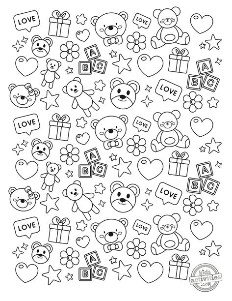 Teddy Bear Picnic Coloring Pages, Teddy Doodle, Cute Bear Doodle, Cutest Doodles, Bear Doodles, Teddy Bear Doodle, Doodle Coloring Page, Teddy Bear Template, Doodle Coloring Pages