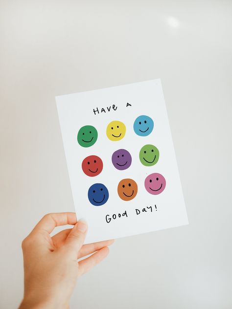 'Have A Good Day' Greeting Card Diy Birthday Cards, Simple Card Designs, Greeting Cards Quotes, Happy Birthday Cards Diy, Hello Greeting, Make Someone Smile, Greeting Card Art, Car Quotes, Congrats Card