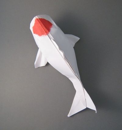 Simple Nice Koi Fish Origami - http://www.ikuzoorigami.com/simple-nice-koi-fish-origami/ Wet Origami, Koi Fish Tutorial, Advanced Origami, Koi Origami, Fish Origami, Origami Koi Fish, Wet Paper, Origami Decoration, Origami For Beginners