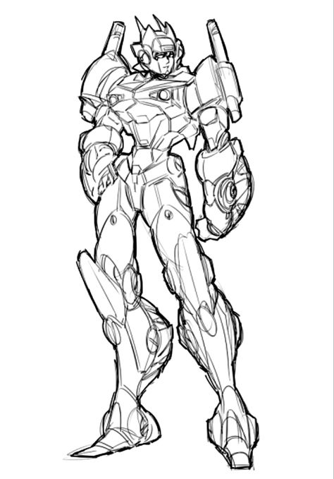 Transformers Pose Reference, How To Draw Transformers, Transformers Oc, Transformers Girl, Robot Concept, Simple Character, Transformers Design, Transformers Characters, Transformers Prime