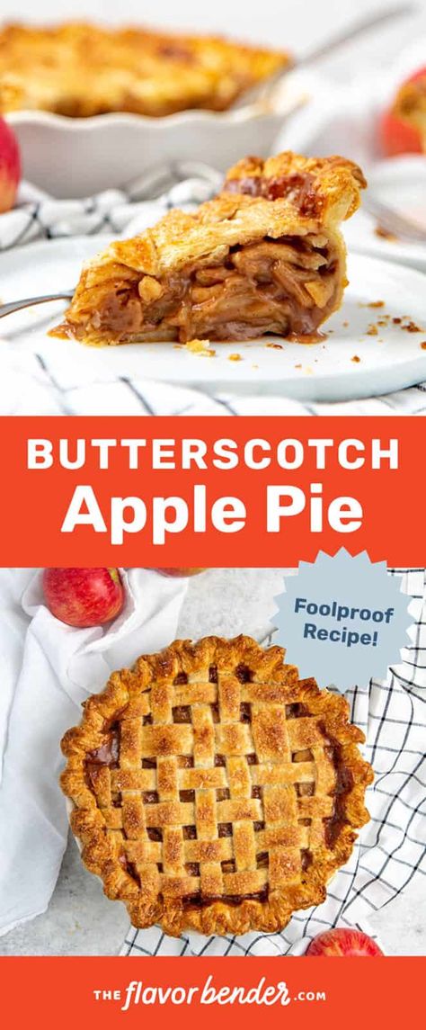 Apple Butterscotch Pie, Butterscotch Apple Pie, Biscoff Apple Pie, Unique Apple Pie Recipes, Apple Pie Recipe From Scratch, Best Homemade Apple Pie, Homemade Apple Pie Recipe, Unique Sweets, Apple Tarts