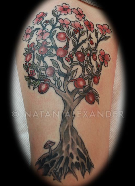 Natan Alexander | Witch City Ink Custom Tattoos in Salem Massachusetts Apple Tree Tattoo, Massachusetts Tattoo, Crab Apple Tree, Tree Tattoo Meaning, Witch City, Custom Tattoos, Aesthetic Tattoos, Crabapple Tree, Salem Massachusetts