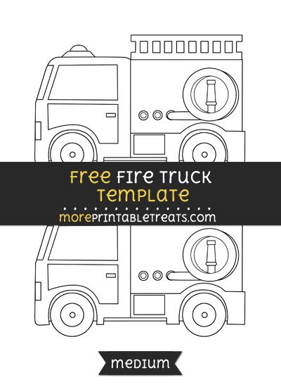 Fire Truck Template - Medium Fire Truck Cupcakes, Monster Truck Room Decor, Bed Liner Paint, Cake Truck, Truck Template, Old Truck Photography, Fire Engine Cake, Dump Truck Cakes, Dump Truck Birthday Party