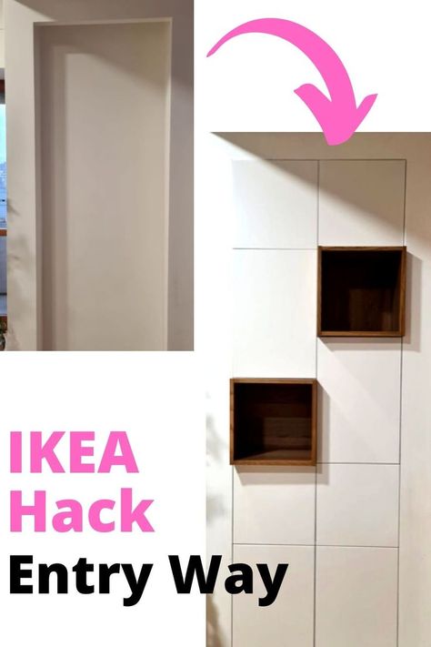 You wont believe this entry way hack was made with Ikea furniture. Amazing transformation. Entrance Furniture Ideas Entry Ways, Entrance Furniture Ideas, Entrance Hall Decor Ideas, Hall Decor Ideas, Amazing Ikea Hacks, Entrance Hall Decor, Entrance Furniture, Entrance Halls, Entry Ways