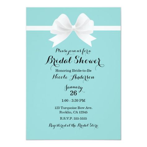 Tiffany Bridal Shower Invitations, Breakfast At Tiffanys Party Ideas, Tiffany Bridal Shower, Modern Invitations, Tiffany's Bridal, Tiffany Party, Bridal Shower Card, Tiffany Blue Wedding, Bridal Shower Cards