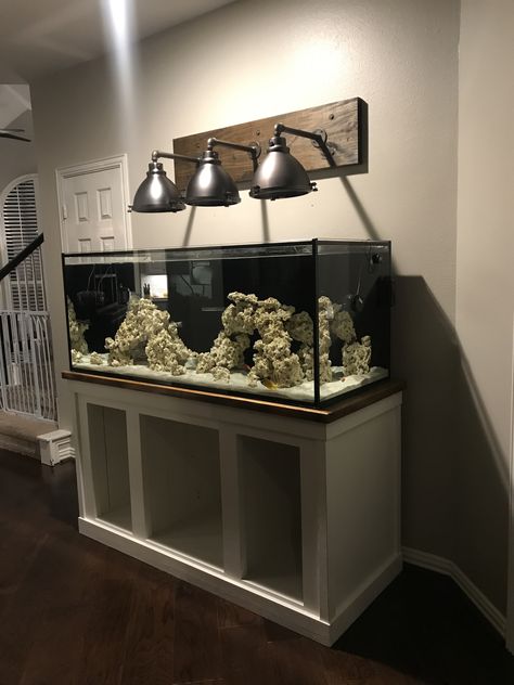 Fish Tank In Entryway, Entryway Fish Tank Ideas, Custom Fish Tank Stand, Aquarium Stands Ideas, Fish Stand Ideas, Fish Aquarium Stand Ideas, Rustic Fish Tank, Diy Fish Tank Table, Fish Tank Table Stand