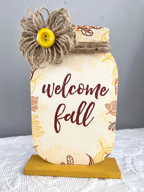 Mason Jar Hanger, Twine Flowers, Fall Napkins, Fall Mason Jars, Fall Pumpkin Crafts, Hanger Crafts, Dollar Tree Fall, Thanksgiving Signs, Shabby Tree