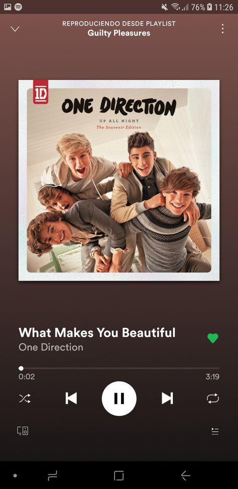 Spotify screenshot of What makes you beautiful by One direction What Makes U Beautiful, Spotify Screenshot, One Direction Music, One Direction Songs, Music Collage, What Makes You Beautiful, One Direction Photos, Music Album Covers, Music Lyrics Songs