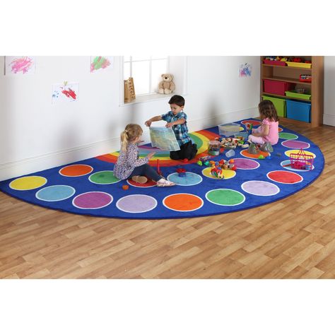 KaloKids Area Rug/Classroom Meeting Rug Reading Areas, Daycare Decor, Classroom Rug, Reading Area, Paint Storage, Home Daycare, Classroom Environment, Circle Rug, Baby Sensory