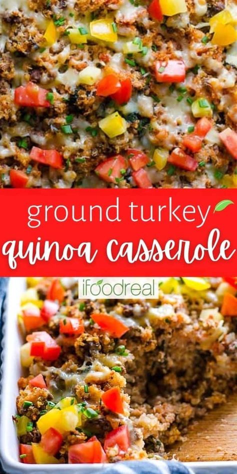 Quinoa Casserole Recipes, Ground Turkey Casserole, Leftover Quinoa, Budwig Diet, Healthy Skillet Meals, Turkey Quinoa, Healthy Turkey Recipes, Quinoa Recipes Easy, Ground Turkey Recipes Healthy