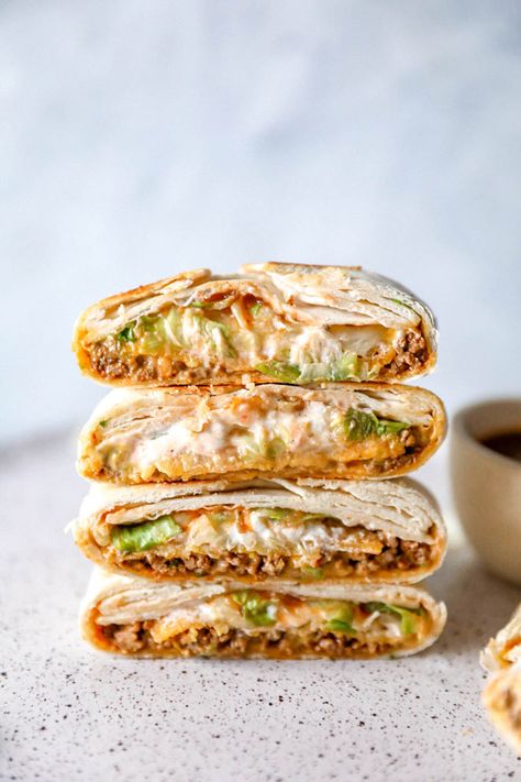 Homemade Crunchwrap, Crunch Wrap, Homemade Crunchwrap Supreme, No Thanks, It's Funny, Taco Bell, Wrap Recipes, Jewellery Store, Wrap Sandwiches