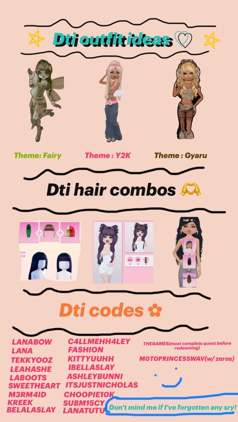 Sry If I forgot any codes x I Forgot, Gyaru, Dress To Impress, Coding, Hair