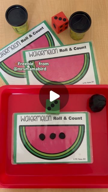 A preschool teacher and mom in CA ☀️ on Instagram: "We are loving this FREEBIE from @mrsmamabird 🫶🏽

Watermelon is an irresistible theme any time of year but especially as we head into summer ☀️

The preschoolers:
🍉 Roll and count the dots
🍉 Make the same number of seeds using playdough

Math, Fine Motor and Fun! 🙌🏽
.

.
.
#countingskills 
#preschoolmath 
#prekmath 
#countingactivities" Preschool Organization, Prek Math, Counting Activities, We Are Love, Preschool Math, Preschool Teacher, Busy Book, Fine Motor, Watermelon