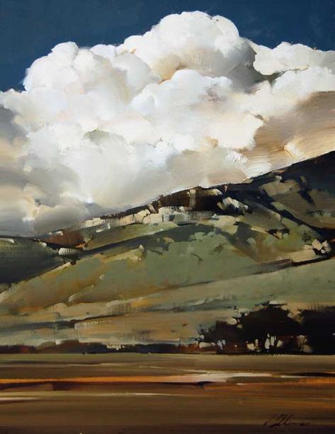 Victoria Borges Art, Joseph Alleman, Clouds In The Sky, 수채화 그림, Cloud Painting, Paintings I Love, Watercolor Landscape, 그림 그리기, Abstract Landscape