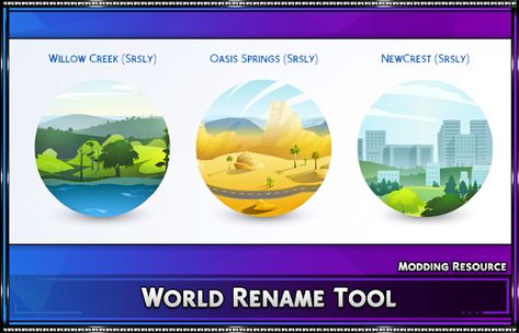 World Rename Tool The Sims 4 Custom Content, Sims 4 Cas Mods, Not Meant To Be, Willow Creek, Sims 4 Cas, Sims 4 Cc Finds, Electronic Art, New Names, Sims 4 Custom Content