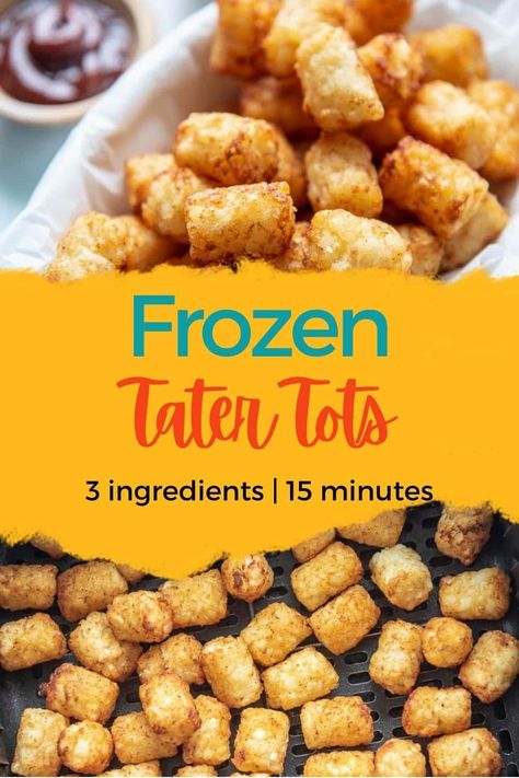 I've made a lot of tater tots in my life, and by far the best results come from my air fryer! These Air Fryer Frozen Tater Tots are quick, crispy, flavorful, and perfect for family dinner night! Frozen Tater Tots, Recipe For Air Fryer, Sweet Potato Tots, Family Dinner Night, Dinner Night, Healthy Meals To Cook, Tater Tots, Quick Easy Snacks, Homemade Tacos