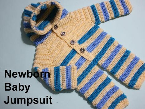 New Born Baby Romperjumpsuit How Crochet Easy To Explain Baby Jumper Knitting Pattern Free Jumpsuits & Rompers, Crochet Baby Romper Pattern, Baby Jumpsuit Pattern, Crochet Baby Items, Crochet Baby Cocoon Pattern, Crochet Jumpsuit, Baby Cocoon Pattern, Crochet Jumpsuits, Baby Romper Pattern