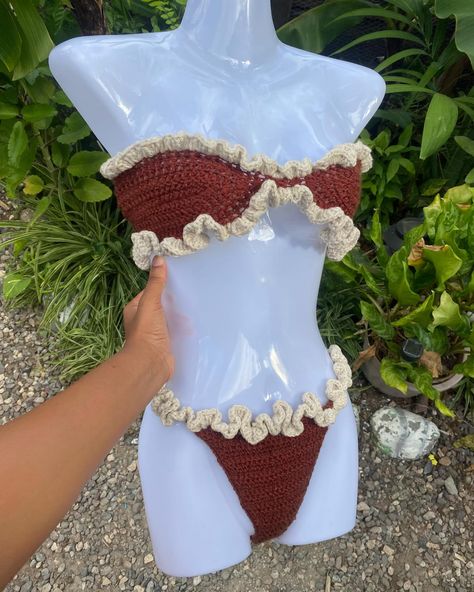 🥵🔥who said crochet swimsuits couldn’t be hot. Dm to order your custom crochet pieces. #crochetinjamaica #crochetbikini #crochetrufflebikini #crochetruffles Crochet One Piece Swimsuit, Crochet Swimsuit, Crochet Pieces, Crochet One Piece, Crochet Clothing And Accessories, Kawaii Crochet, Custom Crochet, Crochet Fashion Patterns, Fun Crochet Projects