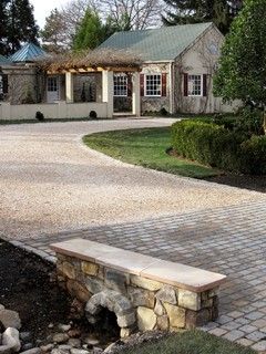 75 Traditional Landscaping Ideas You'll Love - May, 2024 | Houzz Culverts Ideas, Driveway Culvert, Driveway Apron, Traditional Landscaping, Driveway Entrance Landscaping, Stepping Stone Walkways, Stone Garden Paths, Drainage Ditch, Custom Backyard