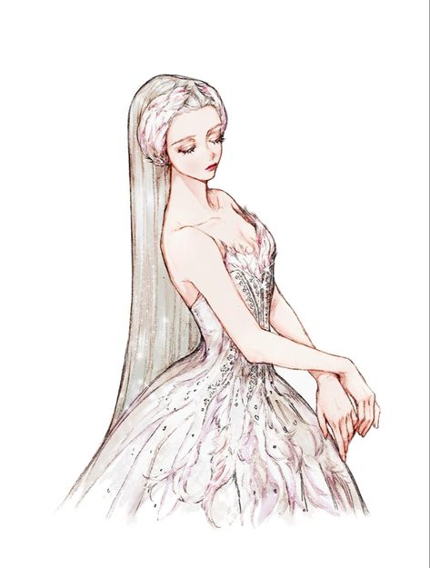 A Drawing, Long Hair, The Story, Wedding Dress, On Twitter, Twitter, Hair, White