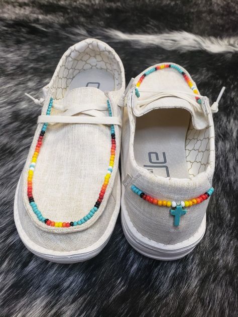 Beaded Hey Dudes, Cute Hey Dudes, Hey Dude Shoes Women, Custom Hey Dudes, Cute Cowgirl Outfits, Country Shoes, Western Shoes, Beaded Shoes, Western Wear Outfits