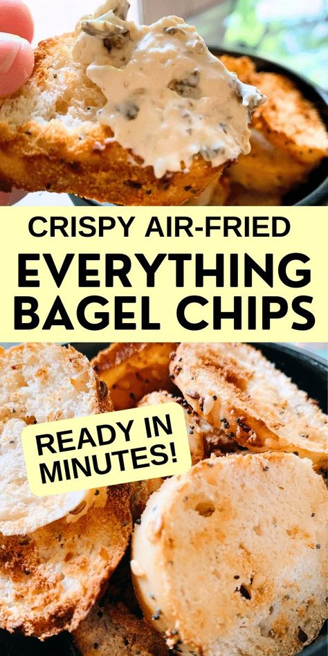 Chips For Party, Bagel Chips Recipe, Everything Bagel Chips, Easy After School Snacks, Chips In The Air Fryer, After School Snacks For Kids, How To Make Bagels, Quick Meals For Kids, Finger Foods For Kids