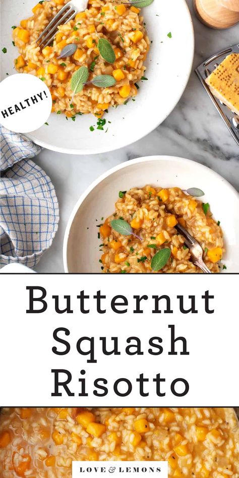 Winter Squash Recipes, Easy Butternut Squash, Squash Risotto, Vegetarian Main Course, Butternut Squash Risotto, Fresh Sage, Risotto Recipe, Butternut Squash Recipes, Risotto Recipes