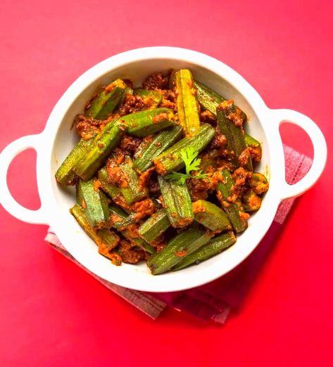 Okra Vegetable Natto Recipe, Okra Vegetable, Fresh Okra, Moody Background, Okra, Rice Vinegar, Indian Style, Sesame Seeds, Fruits And Veggies