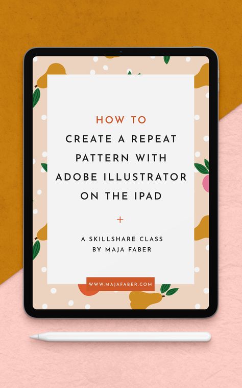 How to Create a Repeat Pattern With Adobe Illustrator on the iPad Illustrator For Ipad, Illustrator Ipad Tutorials, Adobe Illustrator Ipad Tutorial, Illustrator On Ipad, Adobe Illustrator Ipad, Illustrator Ipad, Ipad Learning, Vector Illustration Tutorial, Illustrator Work